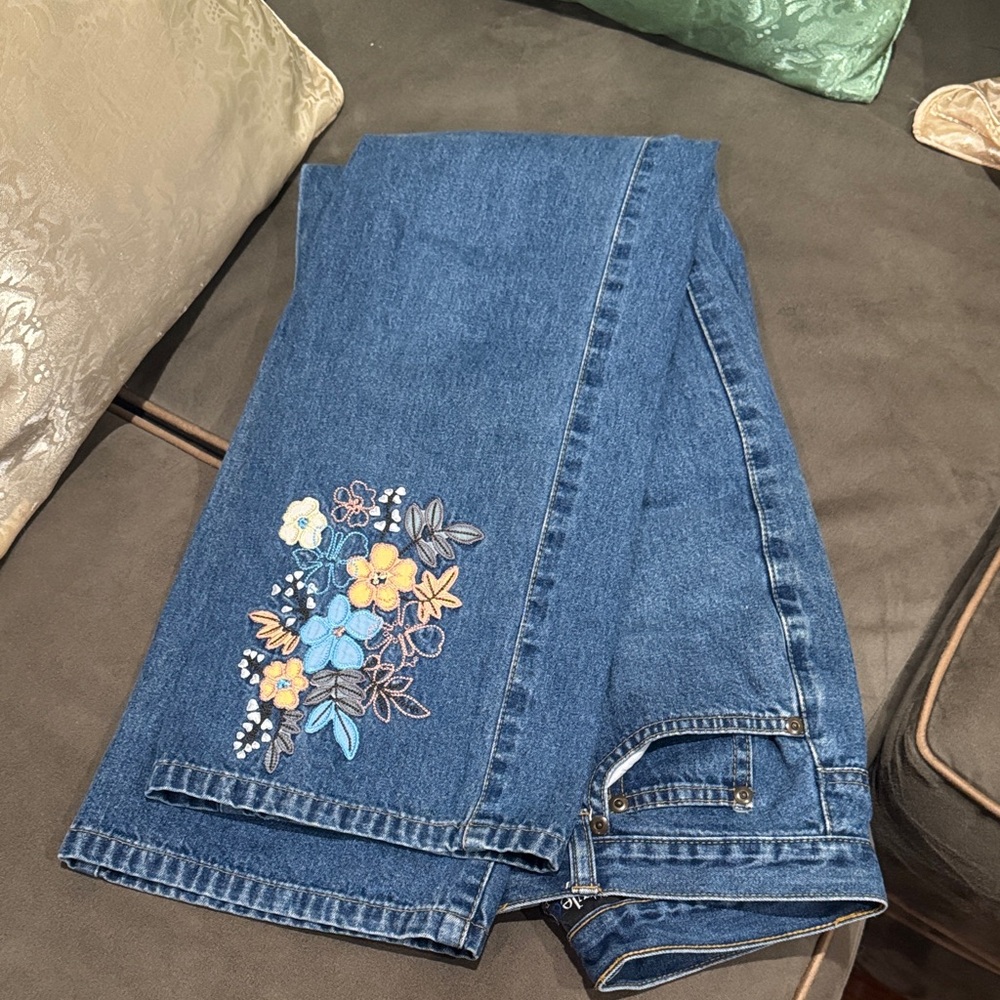 Style & Co. Denim Jeans with Colorful Floral Design